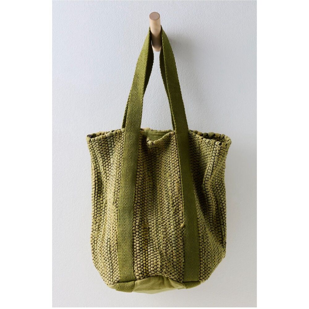 Free People Rami Rug Tote Woven Slouchy Oversized Cotton Shoulder Bag OS